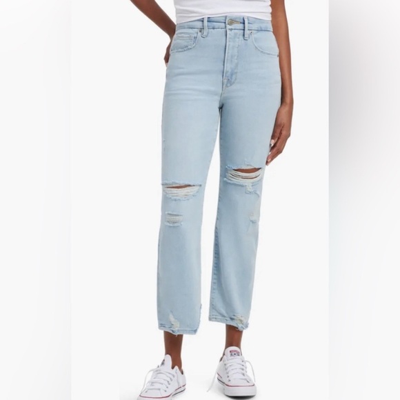 Good American Good Boy Ripped High Waist Boyfriend Jeans Size 6 NWT - Picture 1 of 8